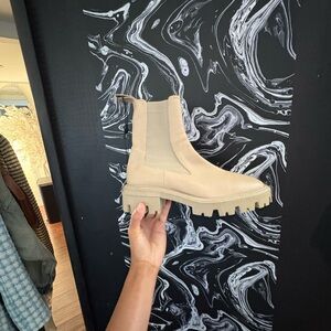 Beige Zara Chelsea Boots